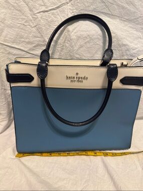 kate spade Two-Tone Blue, Cream & Navy Leather Satchel